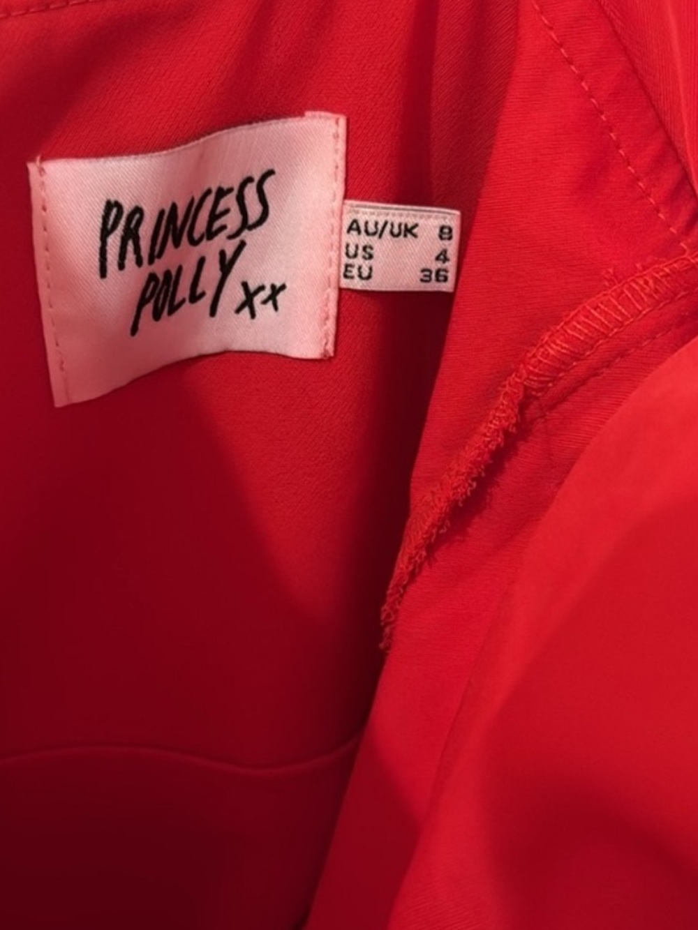 Princess Polly Red Square-Neck Mini Dress with Long Sleeves - Picture 7 of 8